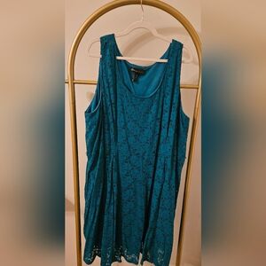 Lane Bryant Teal Lace Midi Dress